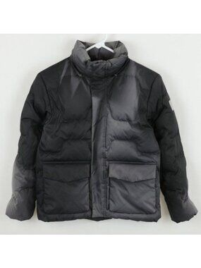 Reima Kids Size 9 Black Gray Quilted Full Zip Duck Down Insulated Winter Jacket